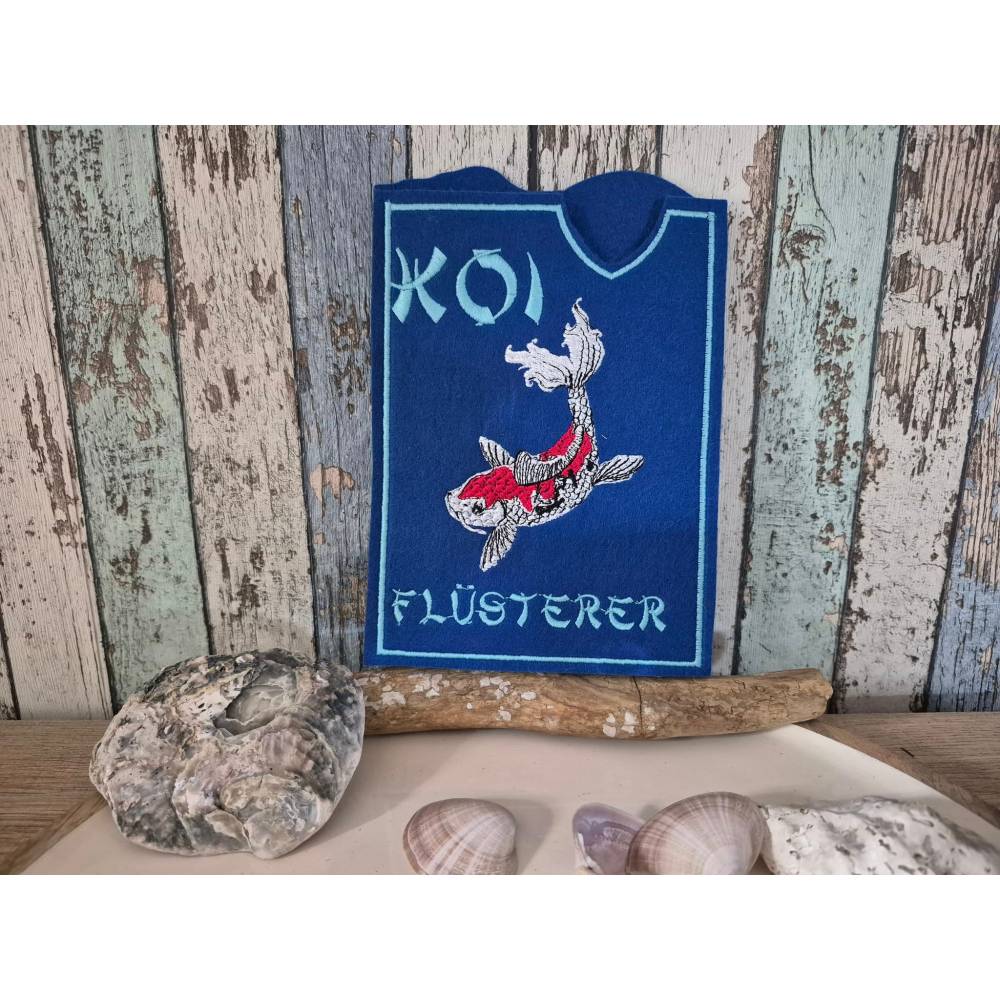 Koi Fisch Stickdatei 14x14cm bzw. 15x15cm – Japanisches Muster für Stickmaschine | Detaillierte Karpfen Stickerei Bild 5