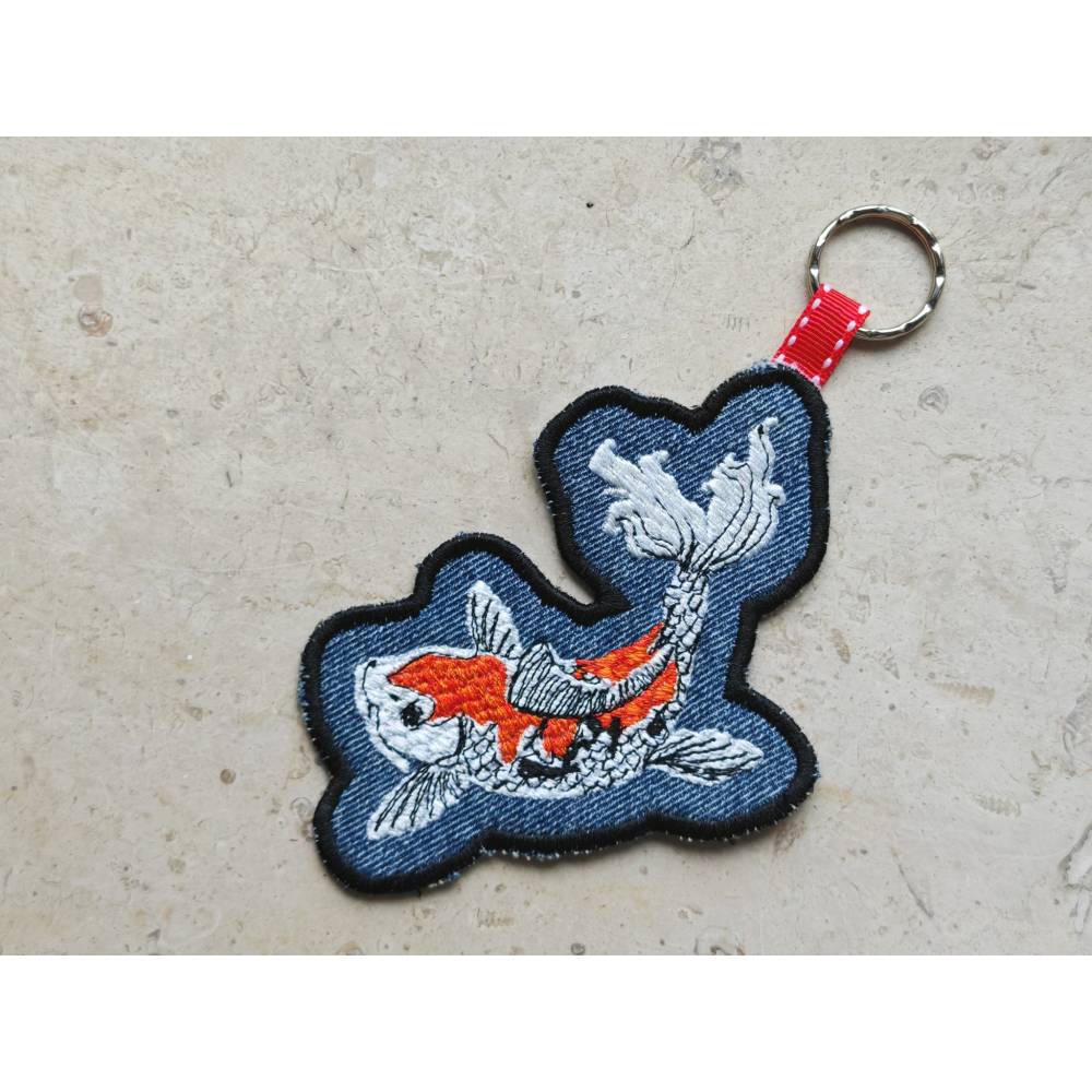 Koi Fisch Stickdatei 14x14cm bzw. 15x15cm – Japanisches Muster für Stickmaschine | Detaillierte Karpfen Stickerei Bild 7