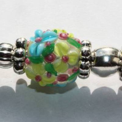 Marmeladen-/ Zuckerlöffel "Blümchen", lampwork