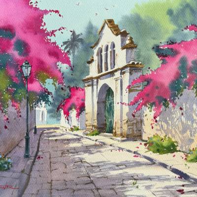 Original Aquarell "Stiller Pfad" | 41 x 31 cm