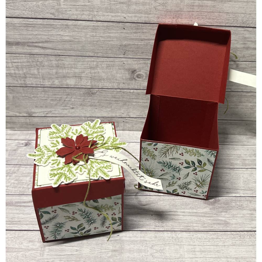 Weihnachtliche Geschenkverpackung – Kleine Geschenkbox mit festem Klappdeckel, ideal für Weihnachtsgeschenke