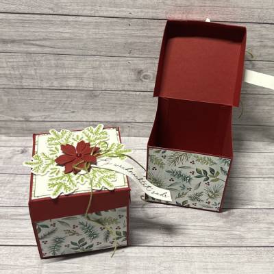 Weihnachtliche Geschenkverpackung – Kleine Geschenkbox mit festem Klappdeckel, ideal für Weihnachtsgeschenke