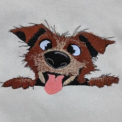 Hund crazy Stickdatei 12-14x18cm – Lustige Hundestickerei für Hundeliebhaber & DIY