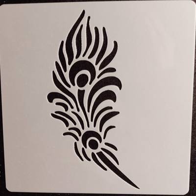 Motivschablone, Schablone, Feder, 13 x 13 cm - SMS13-01