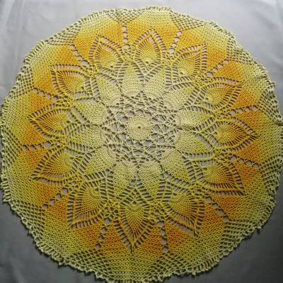 Runde Tischdecke 91 cm gelb meliert!