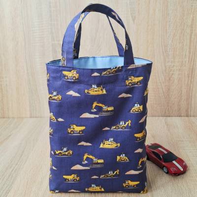 Kleiner Stoffbeutel für Kinder mit Autos, Kindertasche, Freundebuchtasche, Baumwolltasche, Kindergartenbeutel 