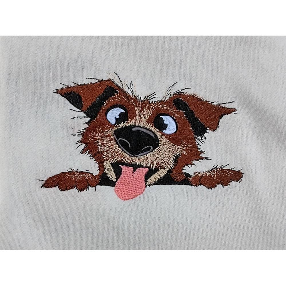 Hund crazy Stickdatei 15-16x26cm, 17x20cm JEF– Lustige Hundestickerei für Hundeliebhaber & DIY Bild 1