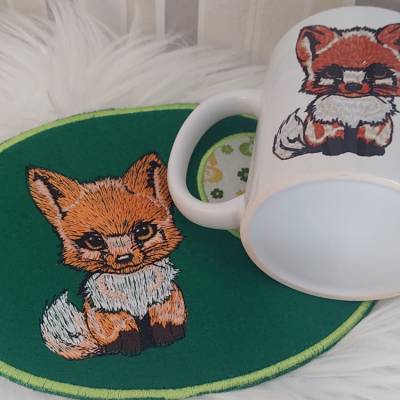 Geschenkset Tasse mit passendem Mug Rug Fuchs