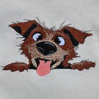 Hund crazy Stickdatei 18x18cm bzw. 20x20cm – Lustige Hundestickerei für Hundeliebhaber & DIY