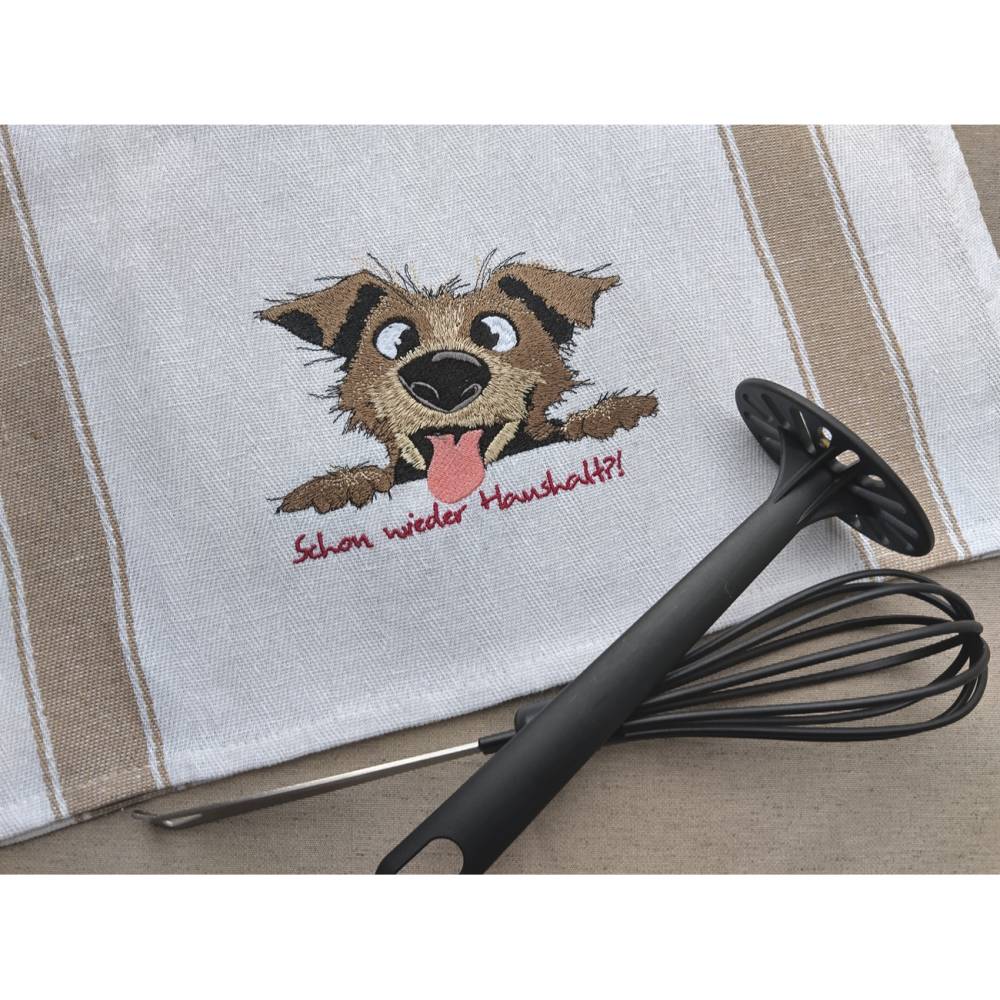 Hund crazy Stickdatei 18x18cm bzw. 20x20cm – Lustige Hundestickerei für Hundeliebhaber & DIY Bild 9