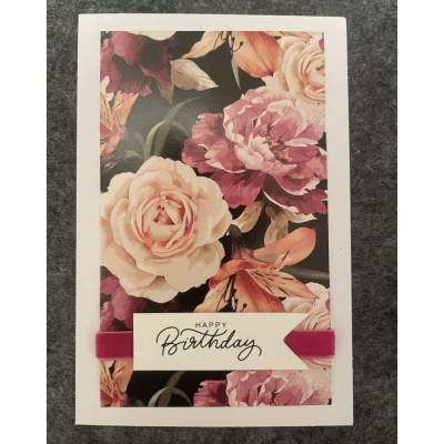 Wunderschöne Karte, Rosen, Geburtstag, Handarbeit mit Umschlag