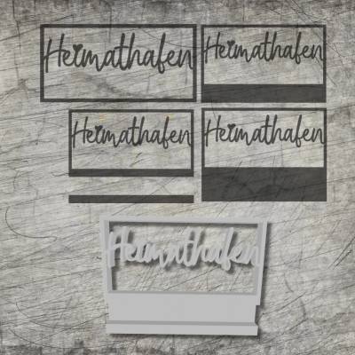 *Heimathafen* im Rahmen * 3D Druck-, Laser und Plotterdatei in verschiedenen Varianten