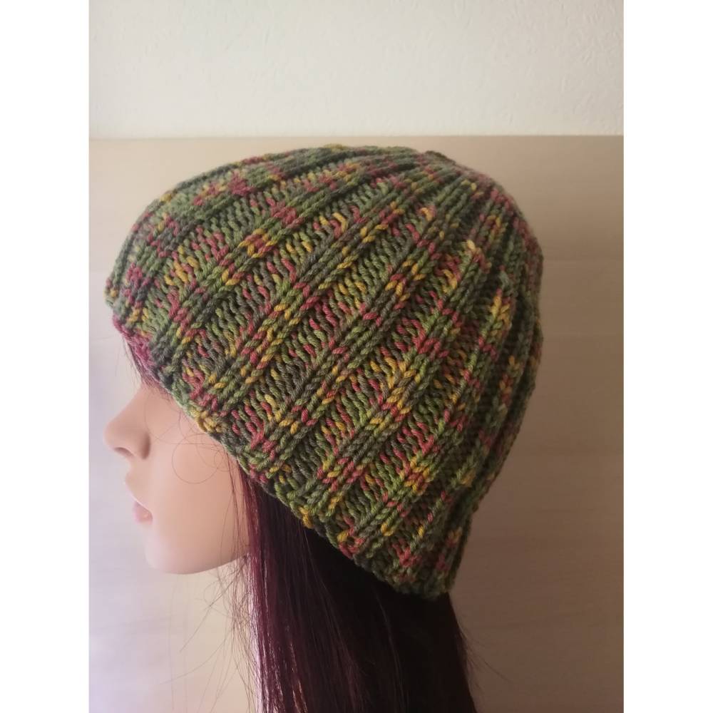 Handgestrickte Rippenmütze in verschiedenen Farben – Unisex, dehnbar, Universalgröße, pflegeleicht Bild 3