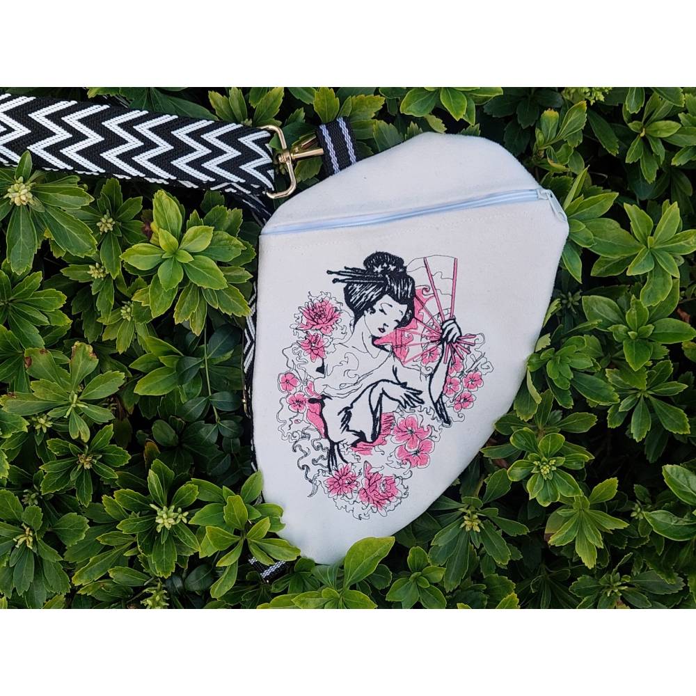 Geisha Stickdatei 20x26-30cm, 21*40cm EXP – Japanisches Stickmotiv für Stickmaschine Bild 6