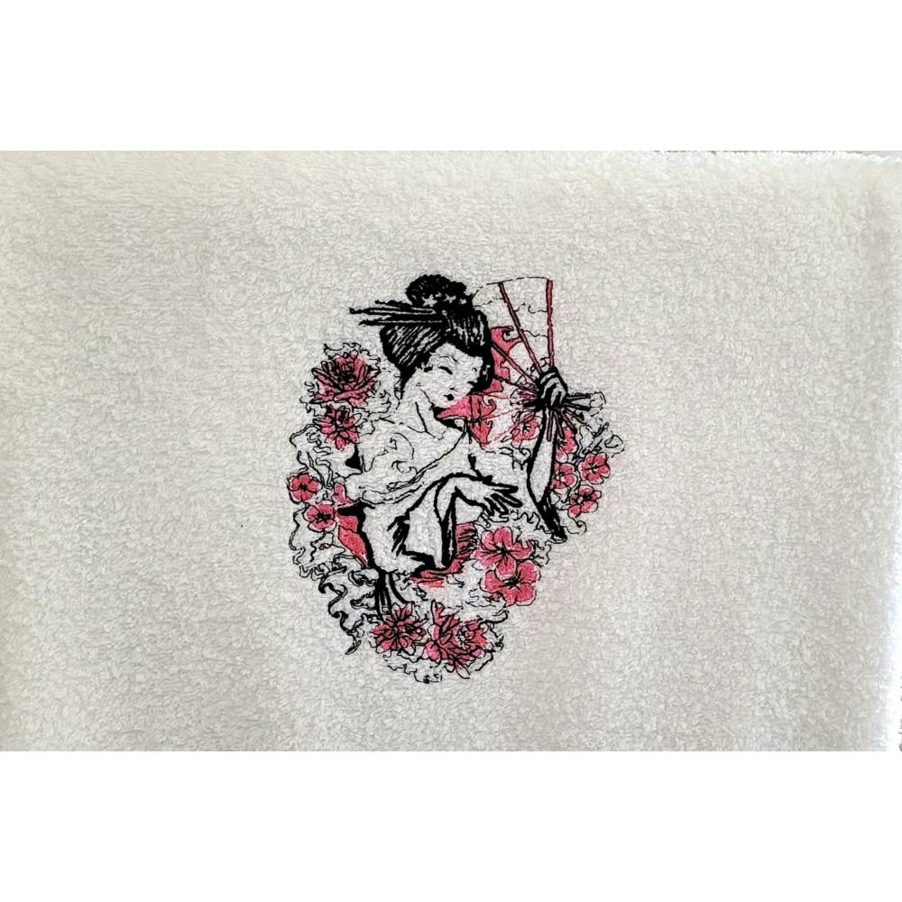 Geisha Stickdatei 20x26-30cm, 21*40cm EXP – Japanisches Stickmotiv für Stickmaschine Bild 7