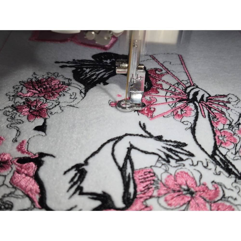 Geisha Stickdatei 20x26-30cm, 21*40cm EXP – Japanisches Stickmotiv für Stickmaschine Bild 8