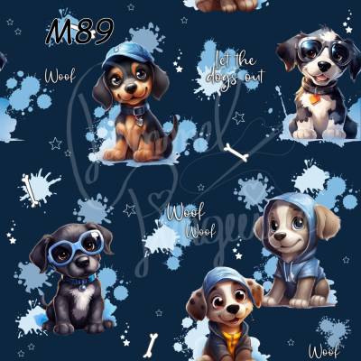 M89 Kinderstoff Lets the Dogs out – Exklusives PummelPinguine-Design in 13 Stoffarten für kreative Kinder