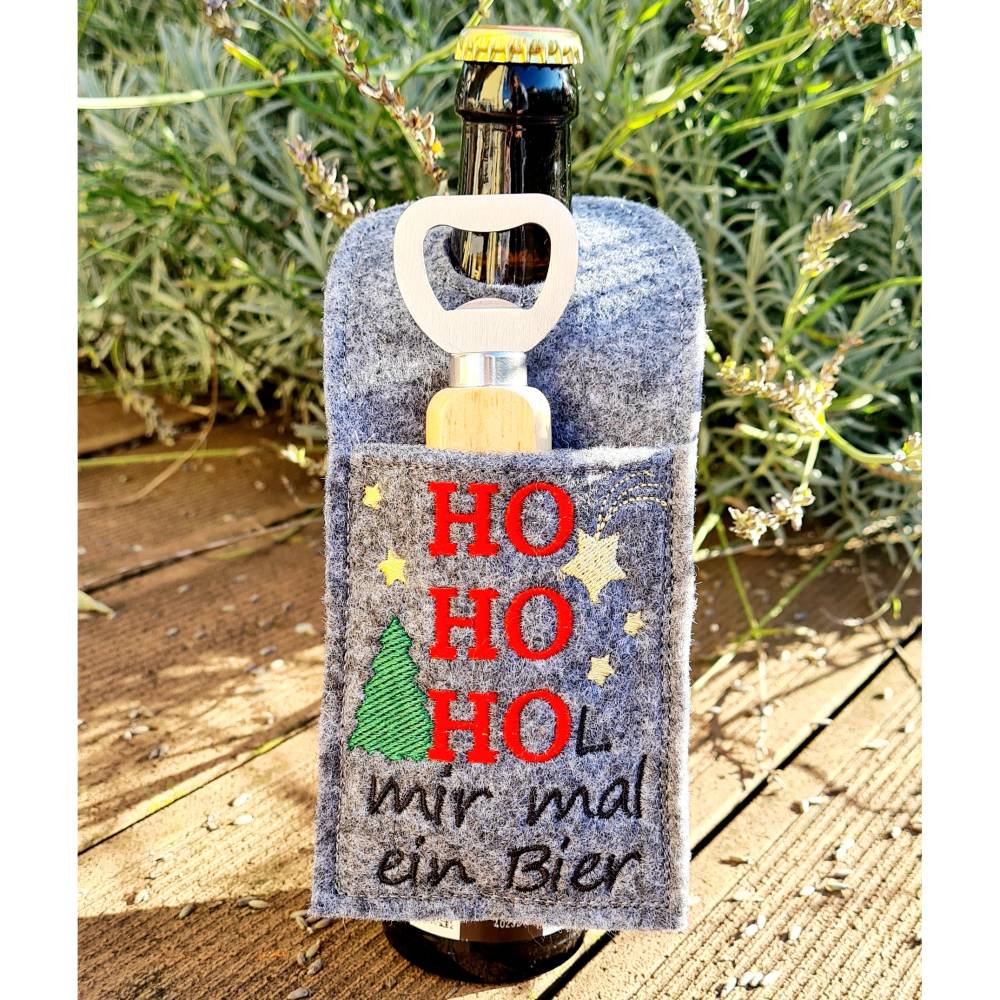 Stickdatei Flaschenöffner Tasche zu Weihnachten Bild 2