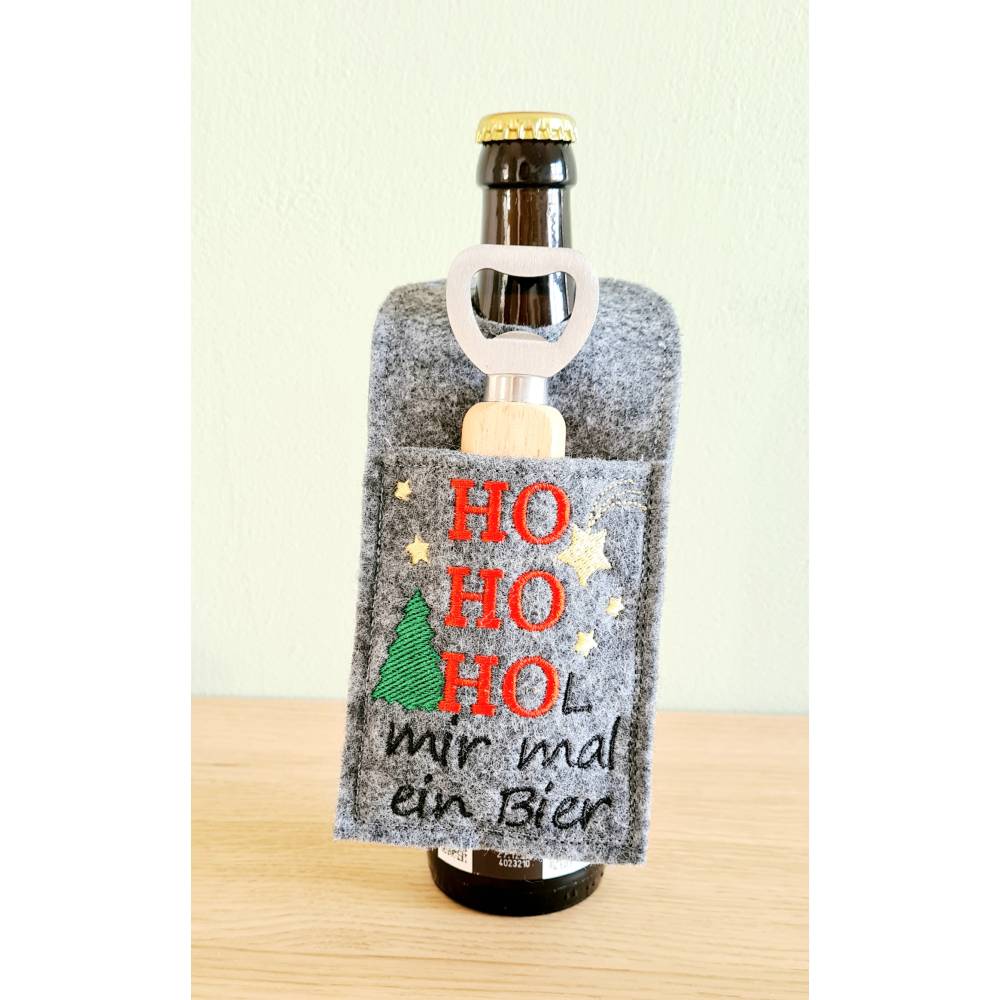Stickdatei Flaschenöffner Tasche zu Weihnachten Bild 3