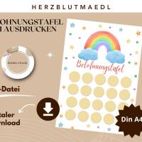 Belohnungstafel Regenbogen für Kinder – Motivation & Spaß beim Ziele erreichen | Spielerisch Ziele errei