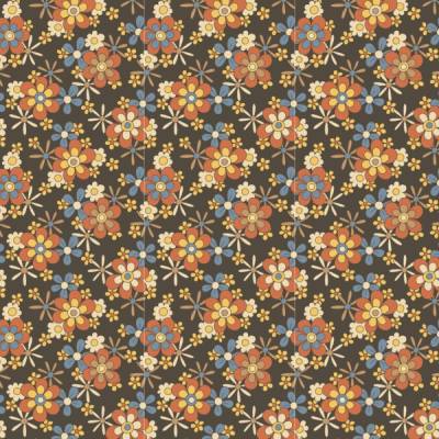 Geschenkpapier FlowerPower Gänseblümchen, 10 kleine Bogen mit kleinen und großen Blüten auf Braun