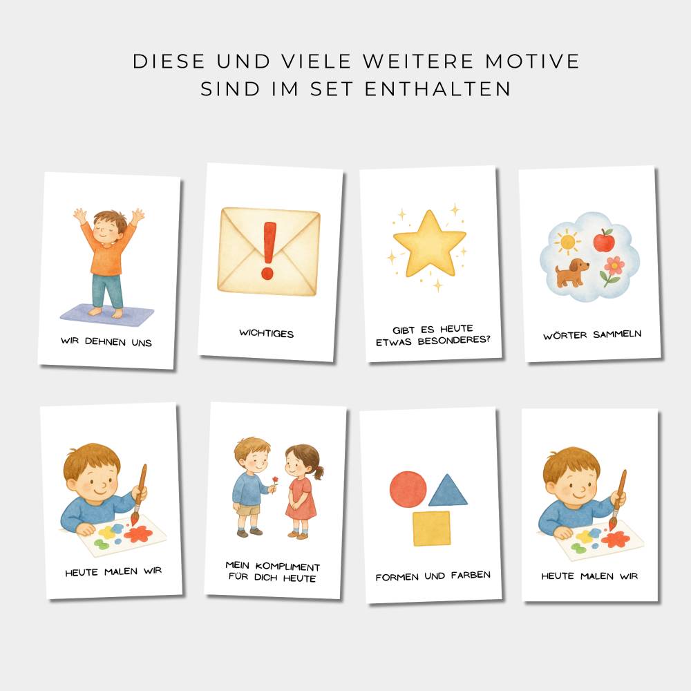 Morgenkreiskarten für Kindergarten und Kita, Morgenkreis Bildkarten als ...