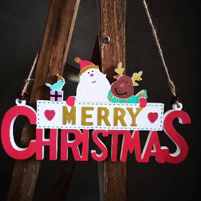 Merry Christmas Schild Unikat – Handgefertigt aus Keramik, 26,50 x 14 cm, bunt