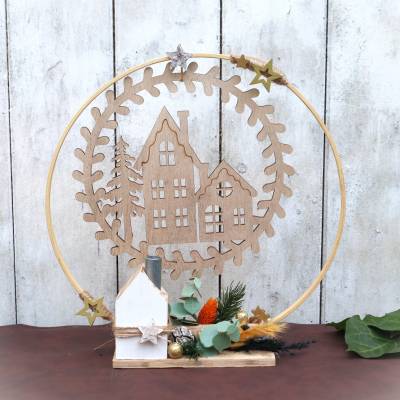 Weihnachtsdeko Kranz Tischkranz Aufsteller Loop Advent Dekoration