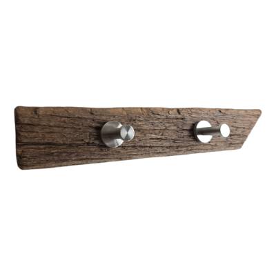 Garderobe Garderobenbrett Hakenleiste Altholzgarderobe 3 er Haken aus Edelstahl