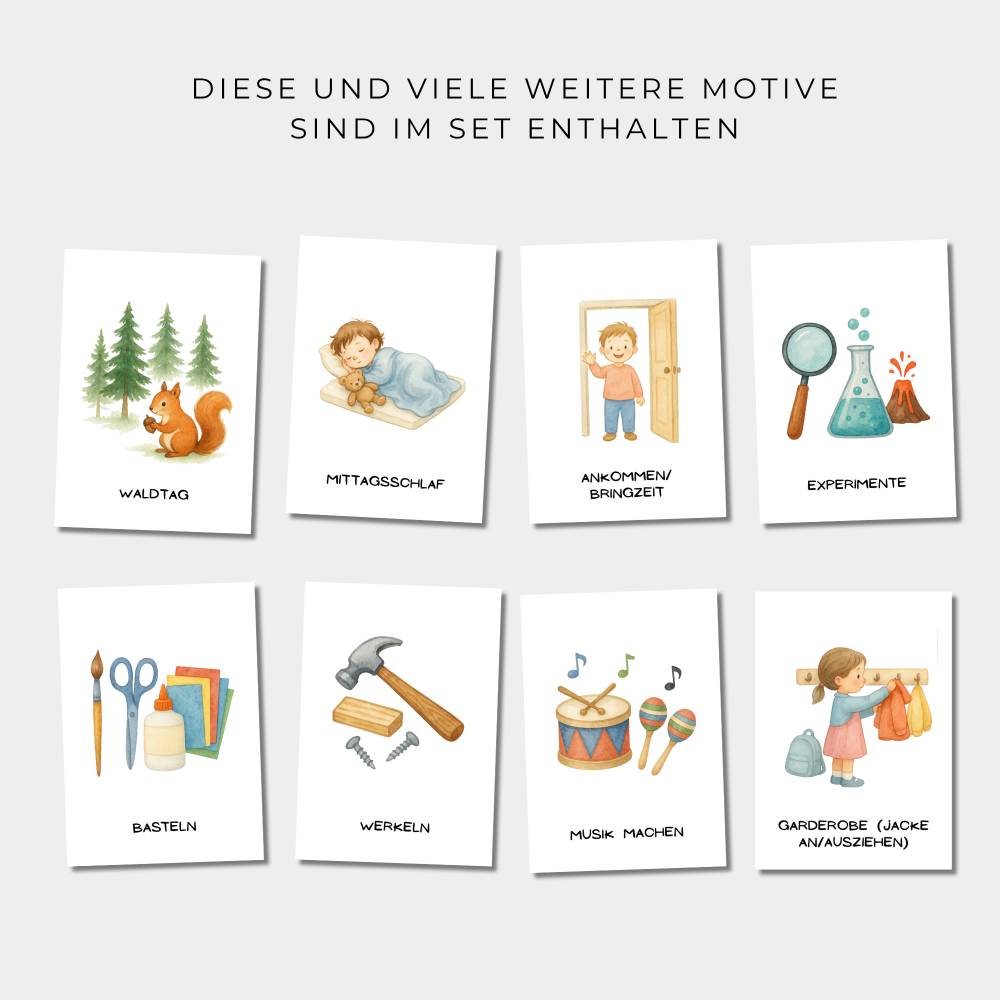 Tagesablaufkarten für Kindergarten und Kita, Morgenkreis Bildkarten als ...