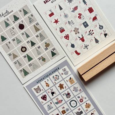 Adventskalender Karte zum Ausdrucken – DIY Vorweihnachtszeit, 3 Designs, digitale Datei
