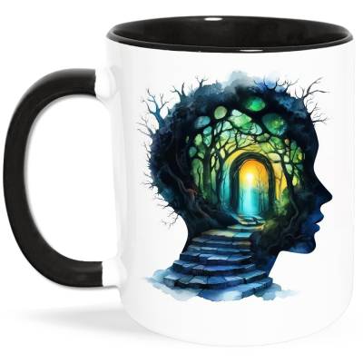 Tasse mit Digital Art Surrealismus Kunst Design für Philosophen, Psychologen, Künstler, Denker, Kreative