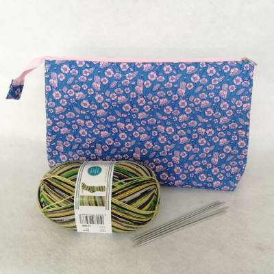 Projekttasche Baumwolle mit Reißverschluss & Innenfächern – Geräumig, waschbar, ideal für Handarbeit & Hobby