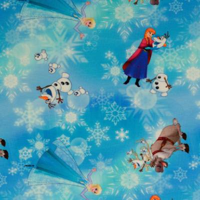 Rest: 0,55m x 1,50m Jersey Disney Frozen Anna, Olaf, Sven und Elsa