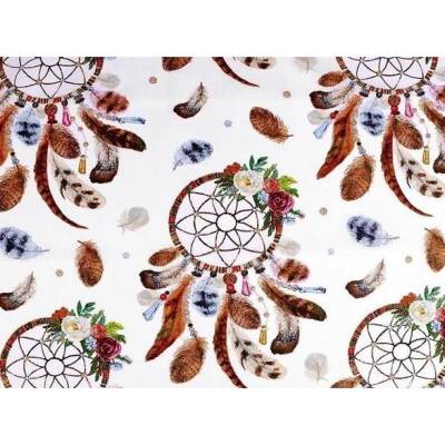 2 Meter Baumwollstoff, Traumfänger, Weiß, 160 cm breit