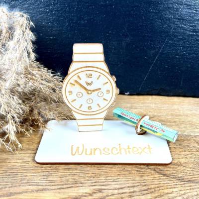 Geldscheinhalter Armbanduhr, Smartwatch, Geldgeschenk, Geburtstag, Geschenk, Wunschtext, Personalisierbar