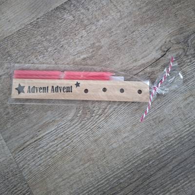 Adventskranz / Klötzchen / Adventsskerzen / Advent to go / Miniadvent / hellblauen Kerzen