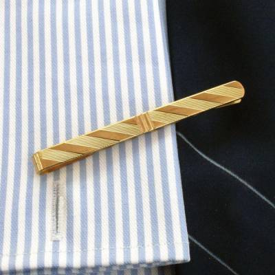 Vintage Krawattenklammer goldfarben 60er 70er Jahre Krawattennadel Klammer Geschenk für Männer Retro