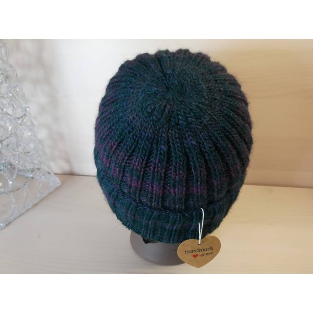 Handgestrickte Mütze mit Alpaka– Unisex, dehnbar & pflegeleicht, Universalgröße Bild 2