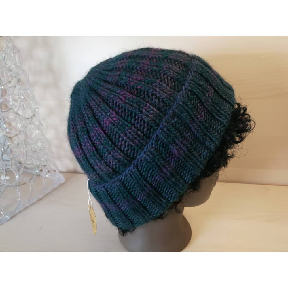 Handgestrickte Mütze mit Alpaka– Unisex, dehnbar & pflegeleicht, Universalgröße Bild 3