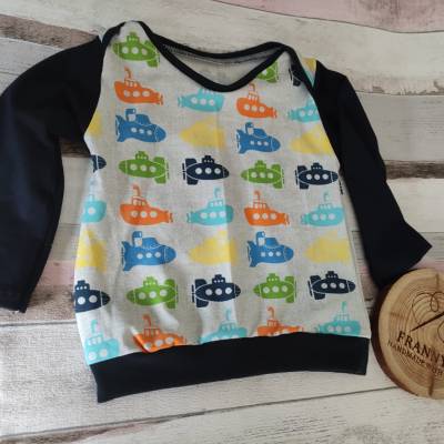 Langarmshirt Jersey bunte U-Boote Größe 74