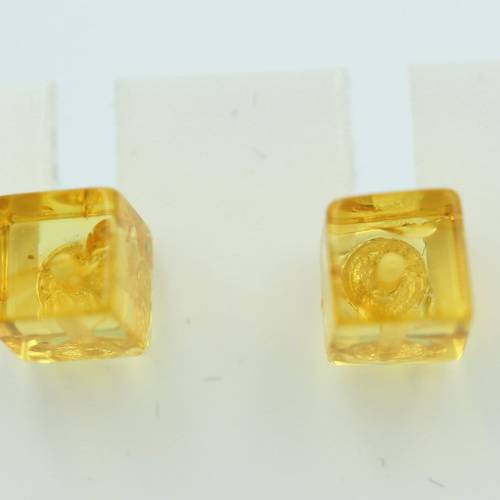 Ohrstecker Bernstein 925 Silber Würfelohrstecker Unisex Bernsteinschmuck 5 x 5