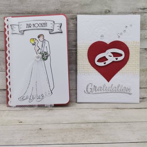 Handgemachte Hochzeitskarte mit Herz und Brautpaar, Glückwünsche zur Hochzeit, personalisierbar, Karte zur Hochzeit