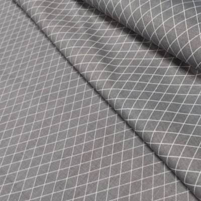 1,5 m Baumwollstoff, Gitter, Grau, 160 cm breit