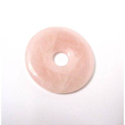 Rosenquarz Donut 40 mm, Anhänger für Kette