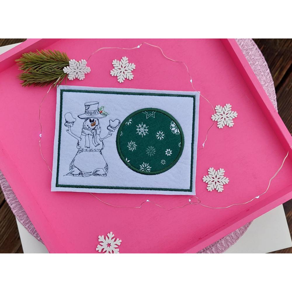 Stickdatei Kleiner Schneemann 2 Größen Bild 3