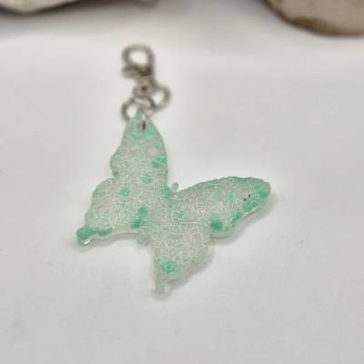 Taschenanhänger Schmetterling transparent-Mint