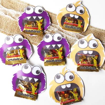 Monster Verpackung Druckvorlage für süße Give Aways – Halloween, Geburtstag, Schule