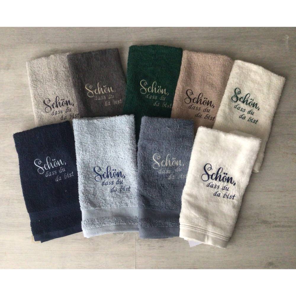 Utensilo Aufbewahrung fr Gstehandtcher Geschenk Unikat - Natur/grn Fr  meine Gste