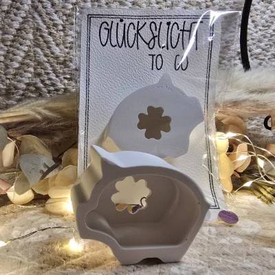 Glücksschwein mit Licht – Handgegossen, leuchtend & als Geschenk verpackt